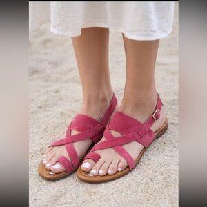 Franco Sarto Pink Sandals Strappy Cure Suede 6